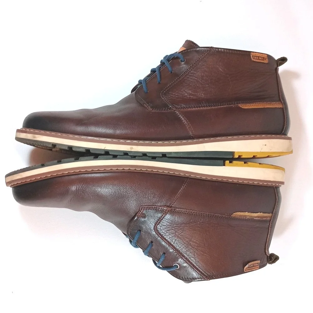 Pikolinos Chukka Boots Mens 46 Brown Good Leather Lace Up Ankle Boots